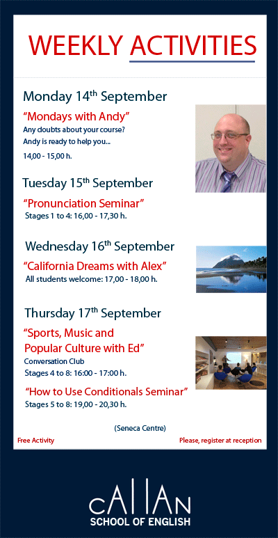 Weekly Activities - September 6